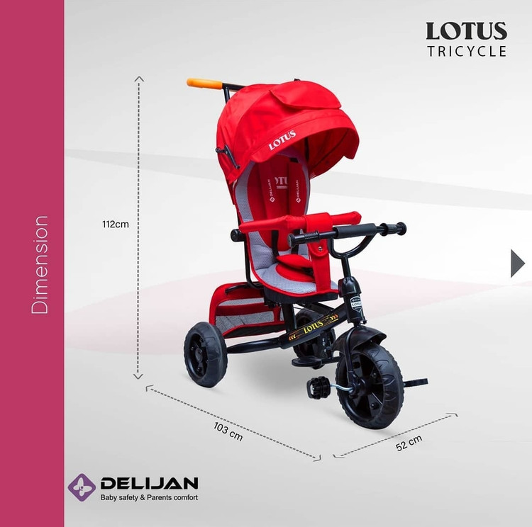 سه چرخه کودک دلیجان مدل لوتوس lotus