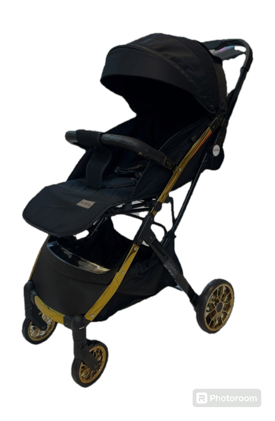 کالسکه مسافرتی بیبی استار baby 5 pro (چرخ بزرگ رینگ طلایی)